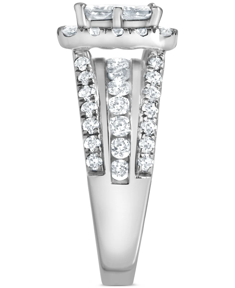 Diamond Princess Quad Cluster Halo Engagement Ring (2-1/2 ct. t.w.) in 14k White Gold