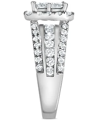 Diamond Princess Quad Cluster Halo Engagement Ring (2-1/2 ct. t.w.) in 14k White Gold