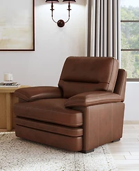 Flexsteel David 48" David Pecan Leather Chair