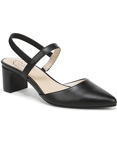 LifeStride Women's Miriam Pointed Toe Block Heel Slingback Pumps