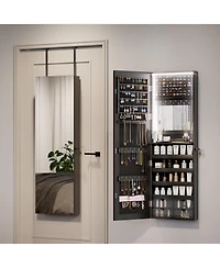 Vlsrka Wall/Door Mounted Led Jewelry Storage Mirror Cabinet