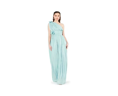 Amri Women's One Shoulder Floral Detail Ruched Gown