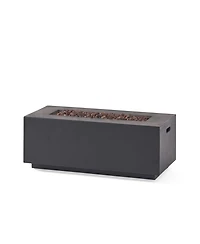 Flynama 40" Outdoor 40,000 Btu Rectangular MgO Concrete Propane Fire Pit, Light Grey (Tank Cover not Included)