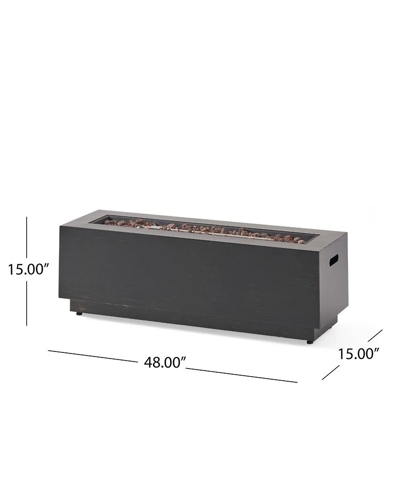 Flynama 40" Outdoor 50,000 Btu Rectangular Iron Propane Fire Pit