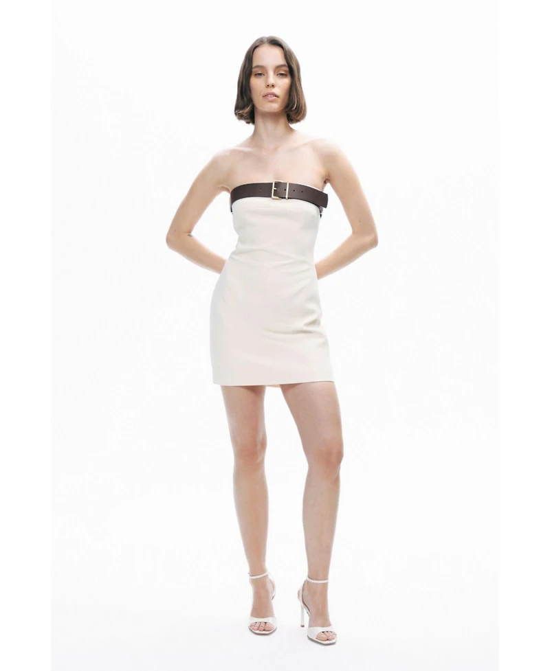 Nocturne Women's Belt Detailed Mini Dress