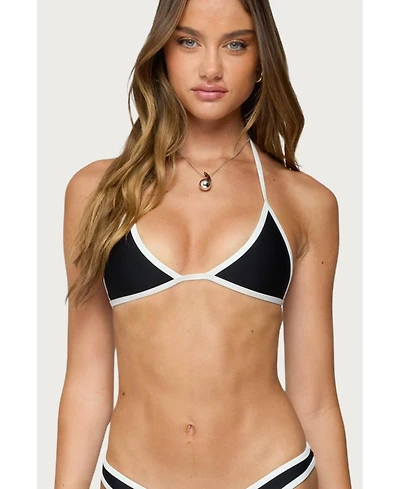 Edikted Women's Dina Contrast Triangle Bikini Top