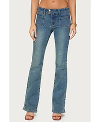 Edikted Women's Mattea Low Rise Flared Jeans