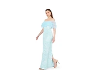 Amri Women's Off-The-Shoulder Corset Detail Brocade Gown