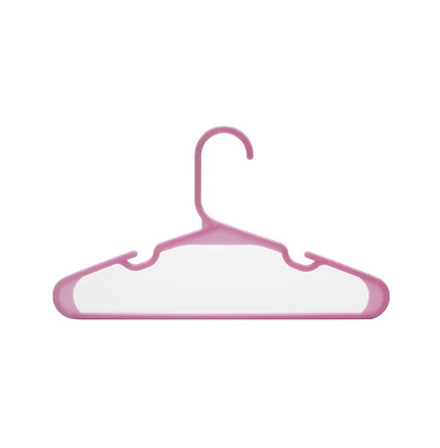 SereneLife 40 Pcs. Non-Slip Plastic Kids Hangers - Durable and Space-Saving Closet Organizers for Infants, Toddlers, and Kids' Clothing (Pink)