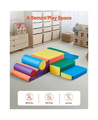 Slickblue Toddler 7 Piece Foam Climbing Blocks Set Preschoolers Indoor Play