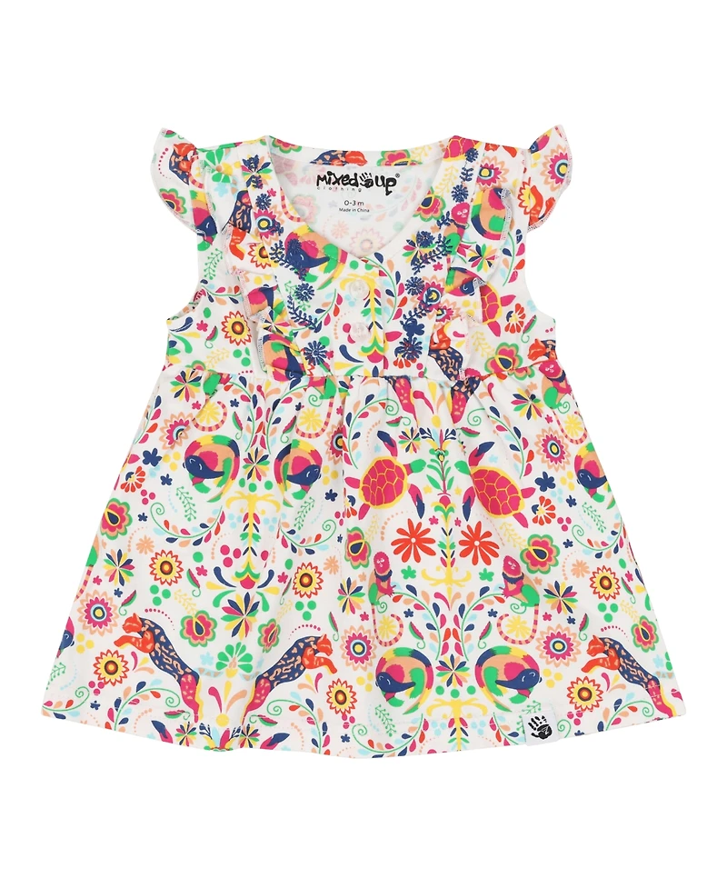 Mixed Up Clothing Baby Girls Vestito Dress Set - Animal Arabesque