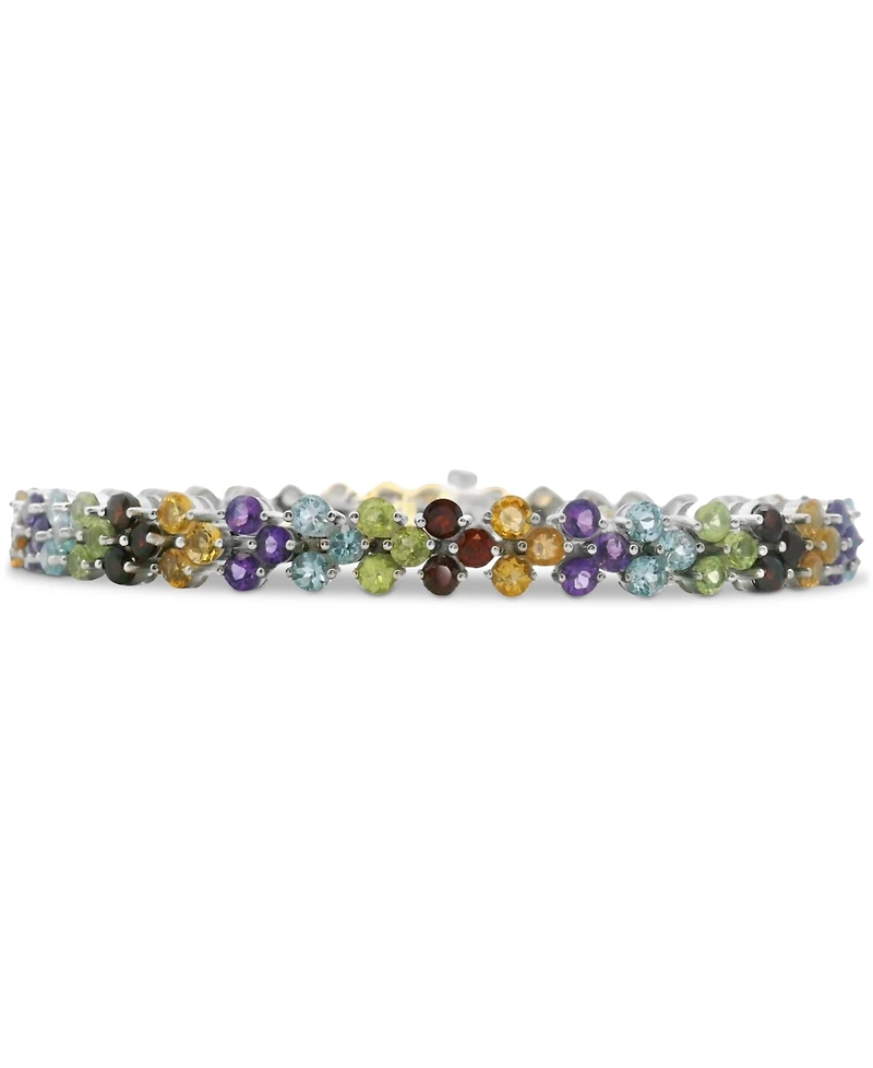 Multi-Gemstone Flex Bracelet (12-1/6 ct. t.w.) in Sterling Silver