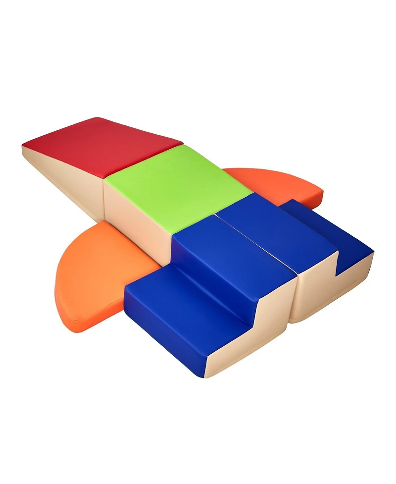 Slickblue Kids 6 Piece Foam Climbing Blocks Set Preschoolers Indoor Play Gym