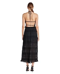 endless rose Women's Chiffon Gathered Sequins Maxi Skirt