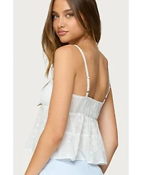Edikted Women's Tamora Eyelet Babydoll Tank Top