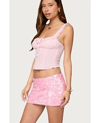 Edikted Women's Wynne Chiffon Ruffle Corset