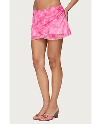 Edikted Women's Tiedye Mesh Layered Mini Skirt