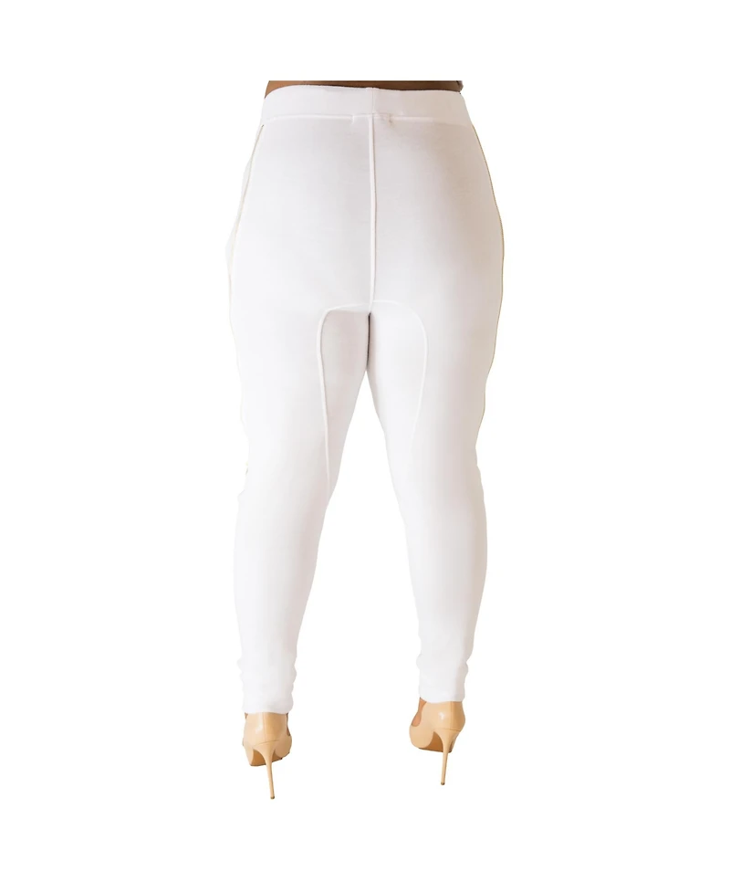 Poetic Justice Plus Size Zipper Trim Jogger Pants
