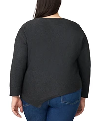 Melissa Paige Plus Asymmetric-Hem Tunic Sweater