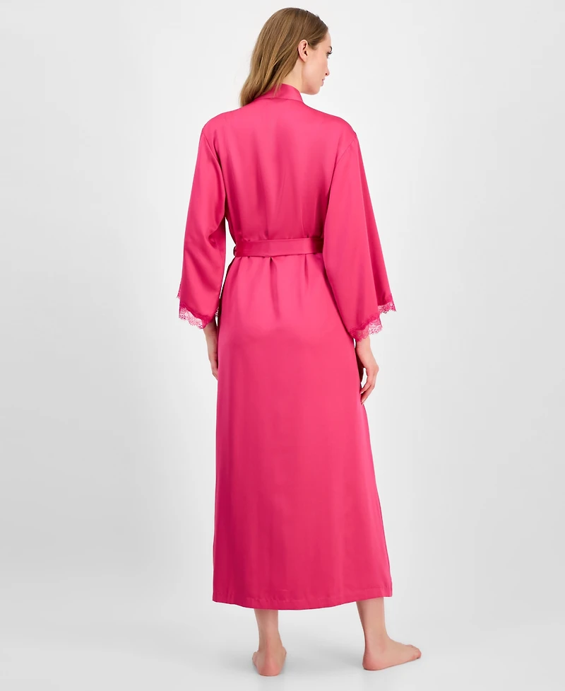 I.n.c. International Concepts Women's Lace-Trim Satin Robe, Exclusively at Macy's