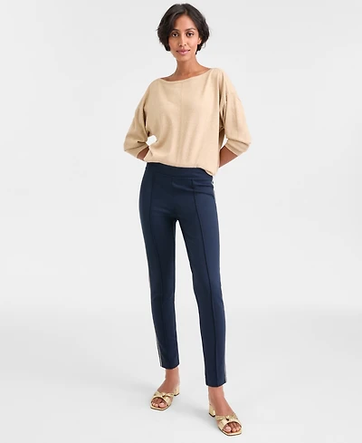 Tommy Hilfiger Women's Striped-Trim Seamed Pull-On Pants