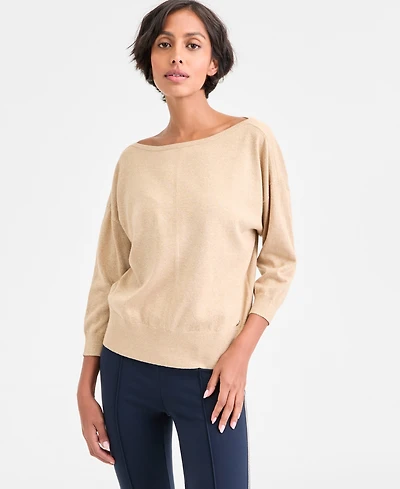 Tommy Hilfiger Women's Dolman-Sleeve Boat-Neck Shine Sweater