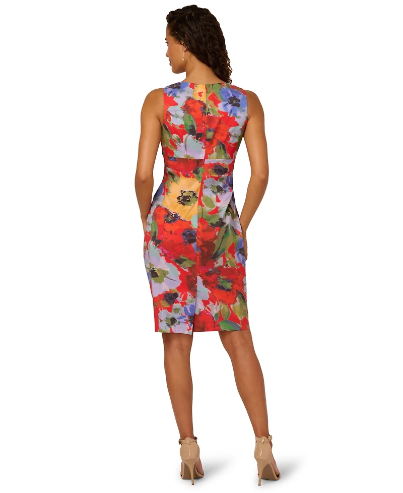 Adrianna Papell Women's Jacquard Knit Sleeveless Sheath Dress