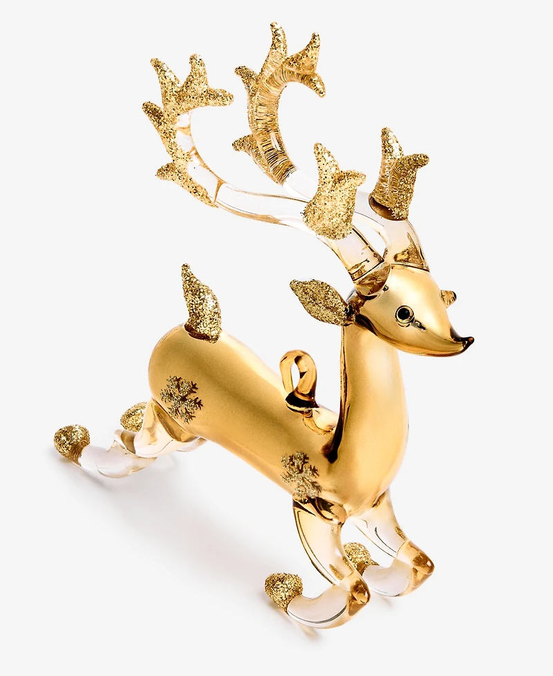 Holiday Lane Gilded Glamour Glass Deer Ornament, Macy's Exclusive