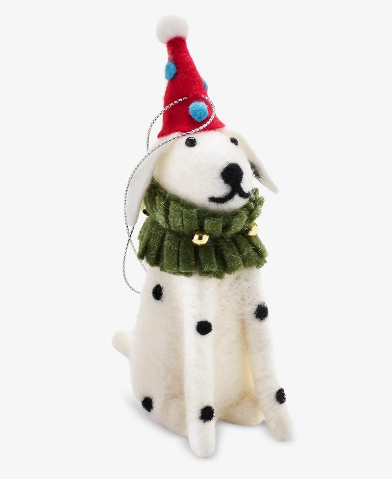 Holiday Lane Tiny Tidings Felted Dog with Hat Ornament, Macy's Exclusive