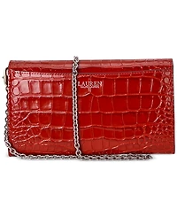 Lauren Ralph Adair Croc-Embossed Leather Small Crossbody