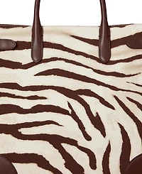 Lauren Ralph Lauren Zebra-Print Canvas Extra Large Devyn Tote Bag