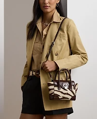 Lauren Ralph Lauren Zebra-Print Canvas Small Tanner Satchel