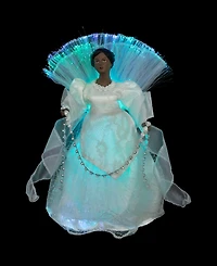 Northlight 12" Lighted Fiber Optic African American Angel Christmas Tree Topper