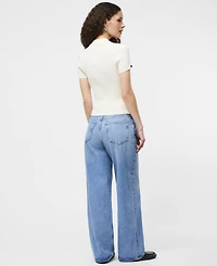 French Connection Women's Ribbed Knit Polo Shirt