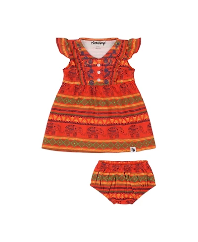 Mixed Up Clothing Baby Girls Vestito Dress Set - Jacquard Stripe