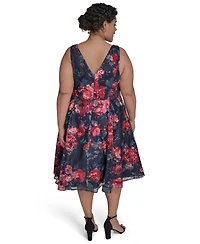 Eliza J Plus Sleeveless Embroidered Fit & Flare Dress