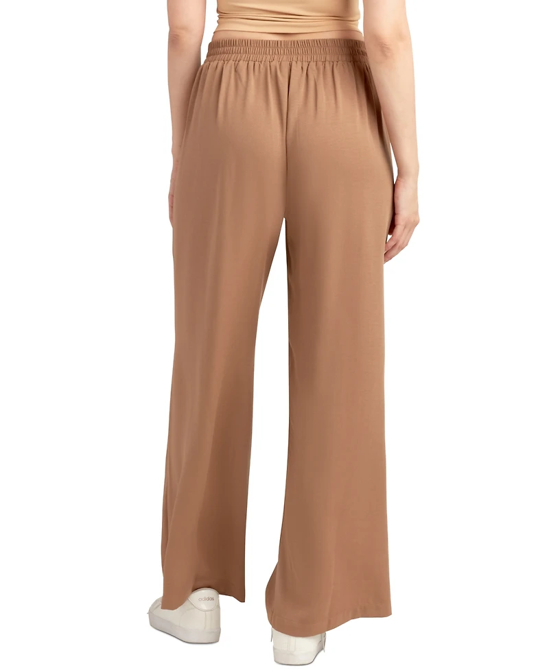 Bcx Juniors' Pleated Pull-On Wide-Leg Pants