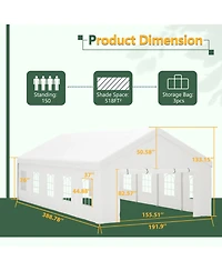 Mondawe 16x32ft Commercial Party Tent - Waterproof Outdoor Canopy with Removable Walls