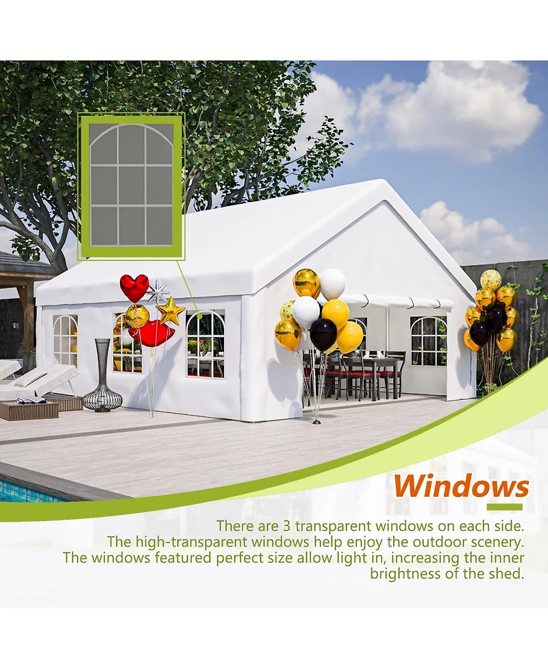 Mondawe 20x20ft Party Tent with Removable Walls - Waterproof Outdoor Canopy for Events