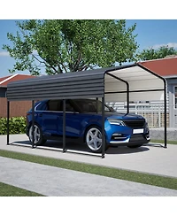 Mondawe 10x15FT Heavy Duty Metal Carport - Galvanized Steel Vehicle Shelter with Uv Cover