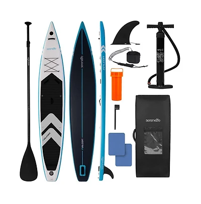 Free-Flow Stand-Up Paddle-Board - Woven Drop-Stitch and Double Layer Side Inflatable Sup with Double-Action Hand Pump (Black)