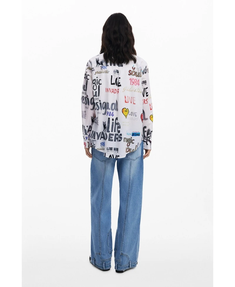 Desigual Women's Cotton shirt with letters