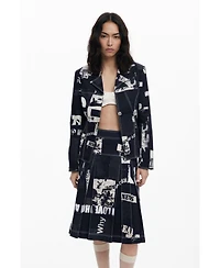 Desigual Women's Midi skirt with newspaper pleats