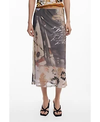 Desigual Women's Collage tulle skirt