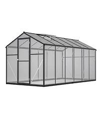 Mondawe 6'x12' Thick Polycarbonate Greenhouse with Double Flush Door