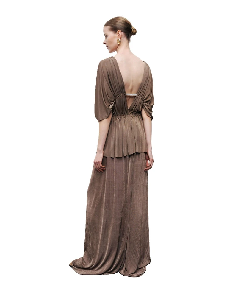 Nocturne Women's V-Neck Beaded Accessory Blouse