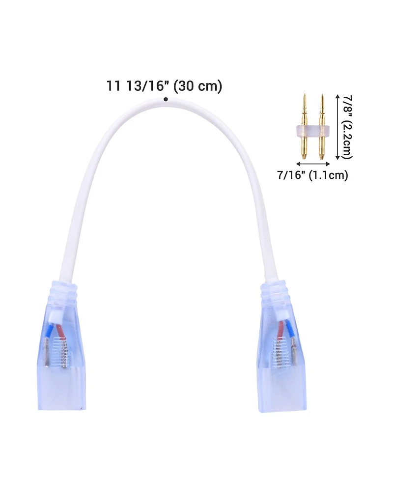 DELight Set of 10 Extension Cord Cable Wire for Led Neon Rope Light with Pin