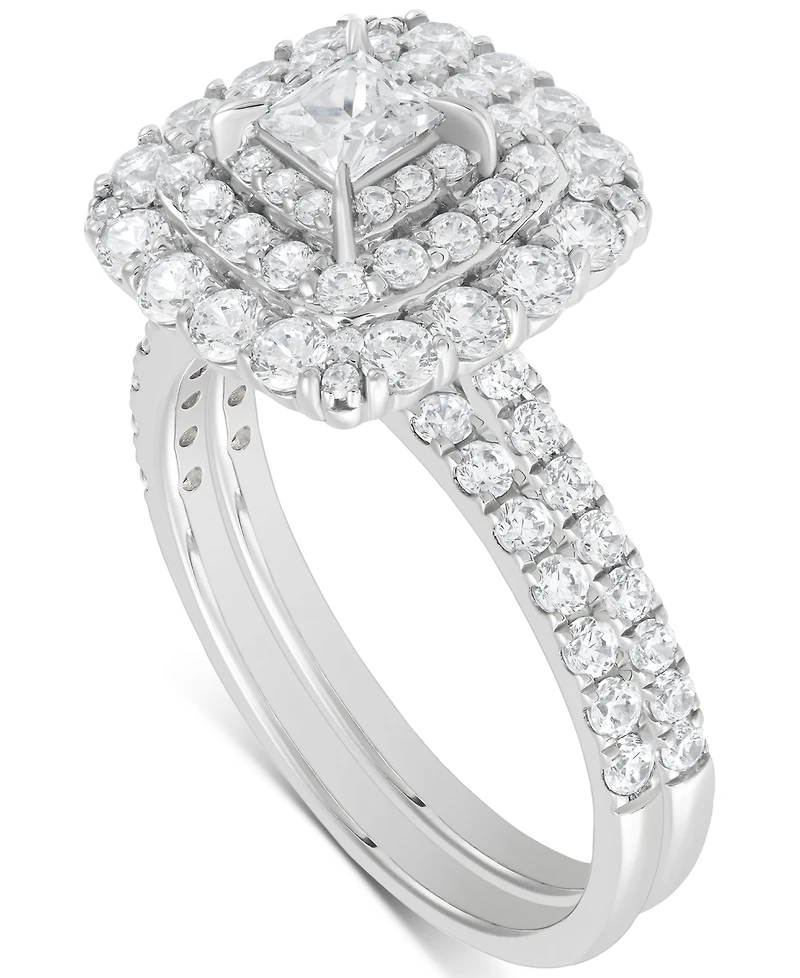 Diamond Princess Triple Halo Bridal Ring Set (1-1/2 ct. t.w.) in 14k White Gold