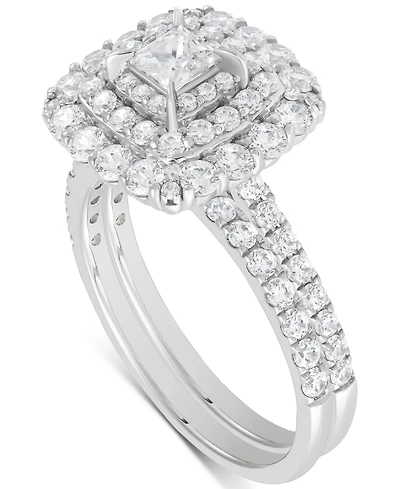 Diamond Princess Triple Halo Bridal Ring Set (1-1/2 ct. t.w.) in 14k White Gold