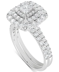 Diamond Princess Triple Halo Bridal Ring Set (1-1/2 ct. t.w.) in 14k White Gold